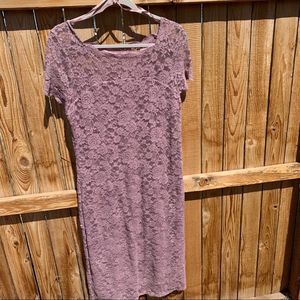 NWT Onyx Nite lace floral short sleeve pull over dress size 16